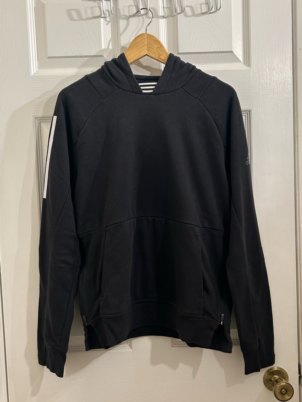 Adidas men's athletic pullover Black hoodie size S